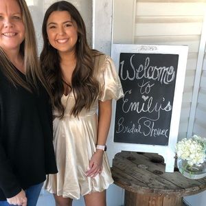 Champagne Bubble Sleeve Dress